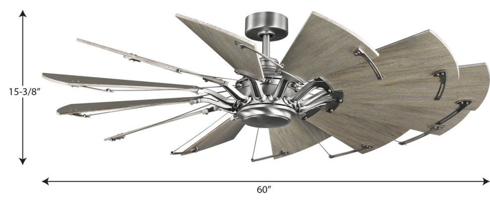 Springer 12-Blade 60" Ceiling Fan, Antique Nickel
