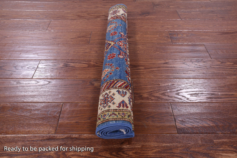 Hand-Knotted Super Kazak Wool Rug 2' 7" X 3' 9" - Q12979