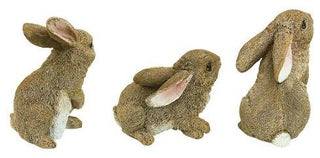 Set of 6 Baby Bunny Rabbit Den Statues