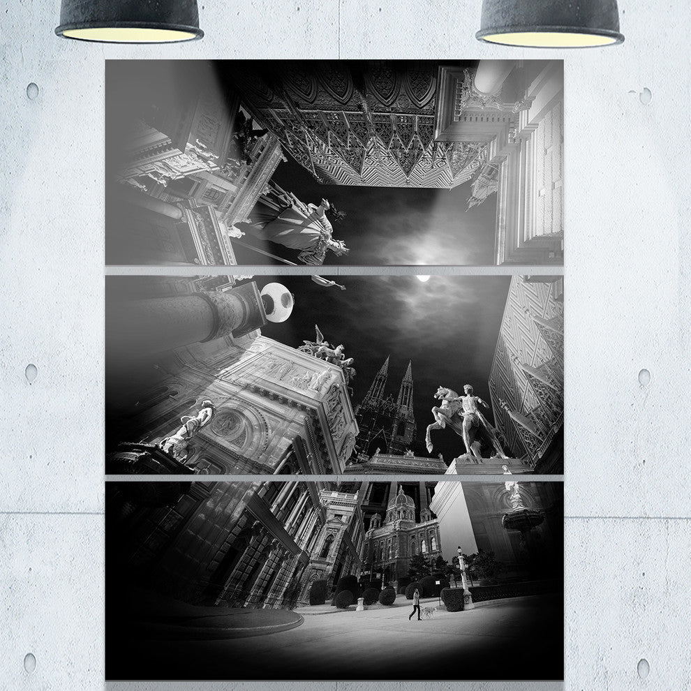 "Vienna Top View Collage" Metal Wall Art, 3 Panels, 28"x36"