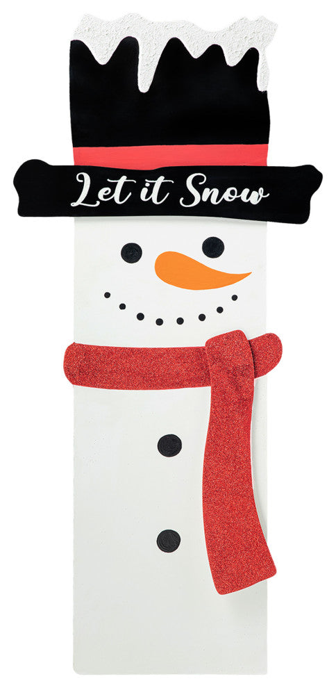 36"H Metal Glittered Snowman Porch Decor