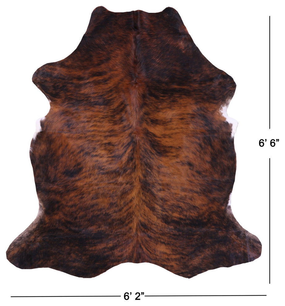 6' 6" X 6' 2" Organic Natural Hair-On Cowhide Area Rug C1885