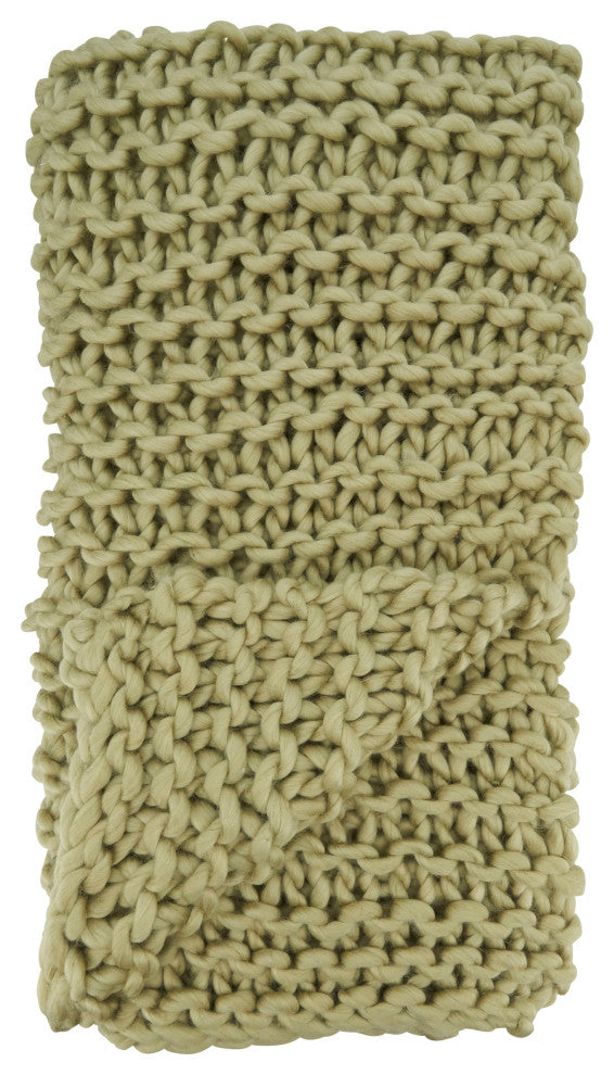 Chunky Knit Design Throw Blanket, Natural, 50"x60"