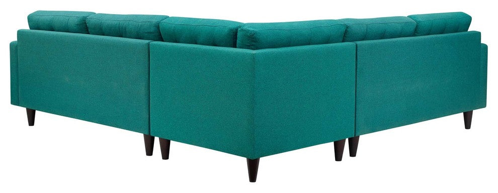 Modern Contemporary Urban Living Sectional Sofa Set, Aqua Blue