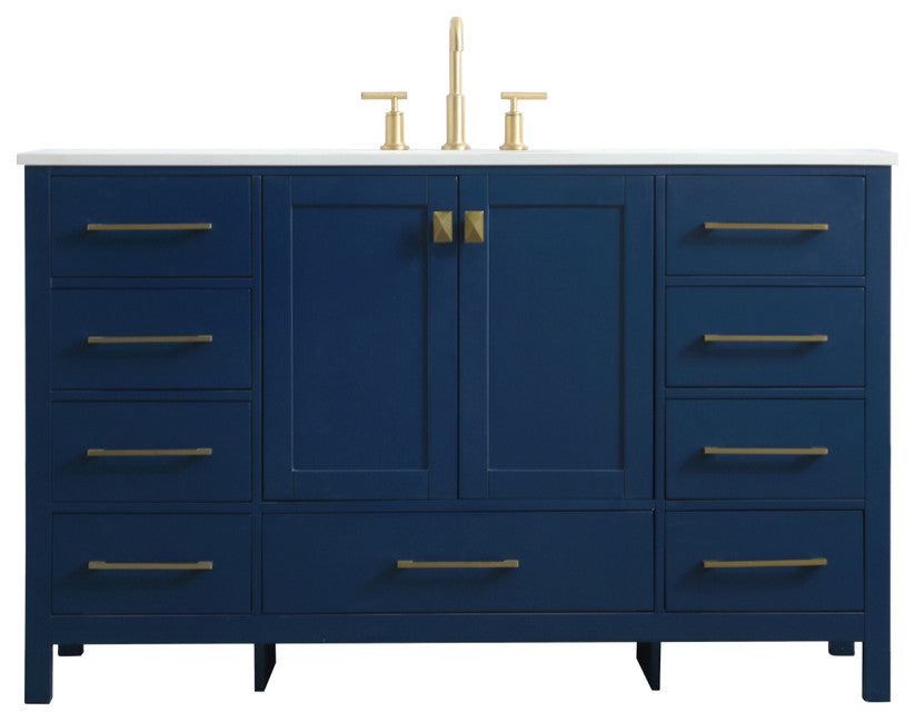 Isabel 54" SIngle Bathroom Vanity, Blue