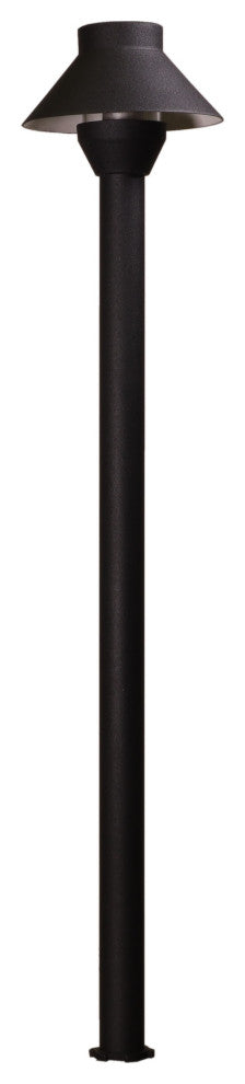 Small Hat Path Light Low Voltage Landscape Lighting, Black, Halogen