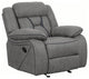 Pillow Top Arm Upholstered Motion Recliner, Gray