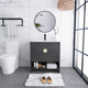 Plywood Freestanding Bath Vanity Set, Integrated Ceramic Sink, Black, 30" X 18"