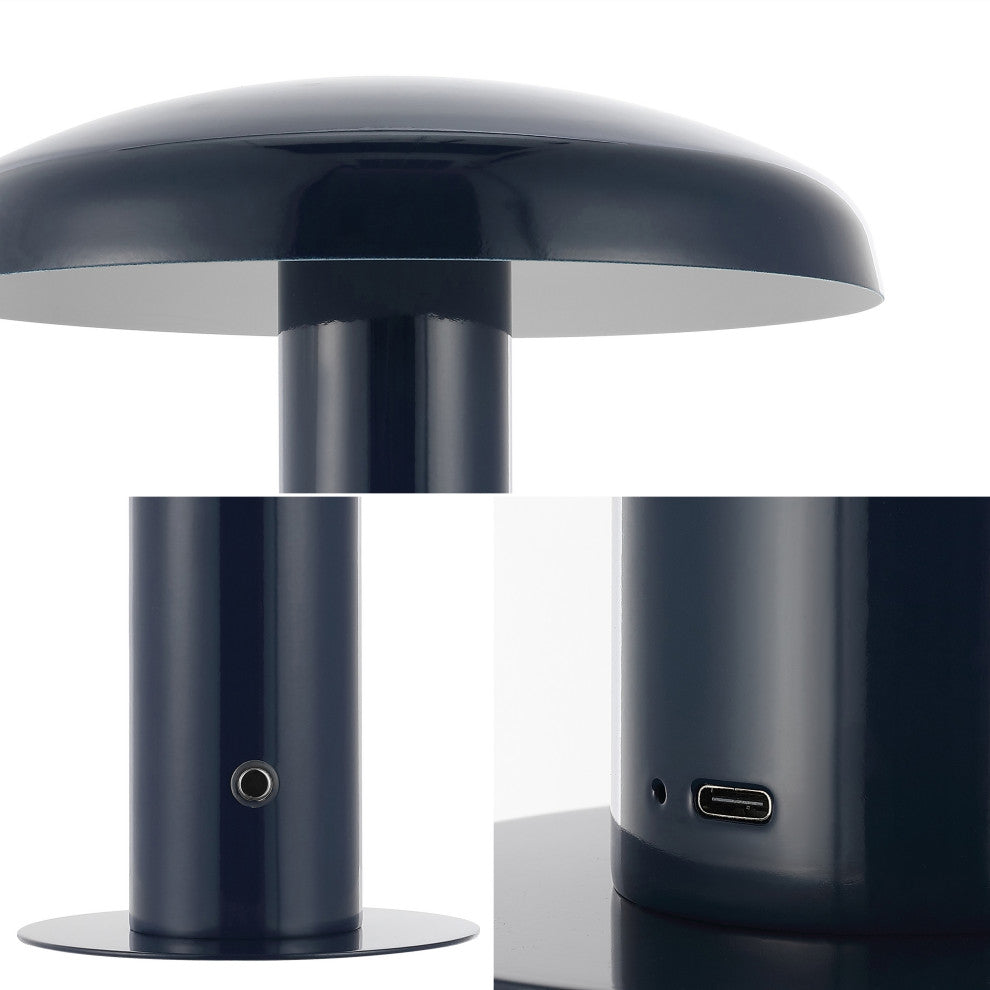 Bohemian Rechargeable/Cordless Iron Dimmable Integrated LED Mushroom Table Lamp