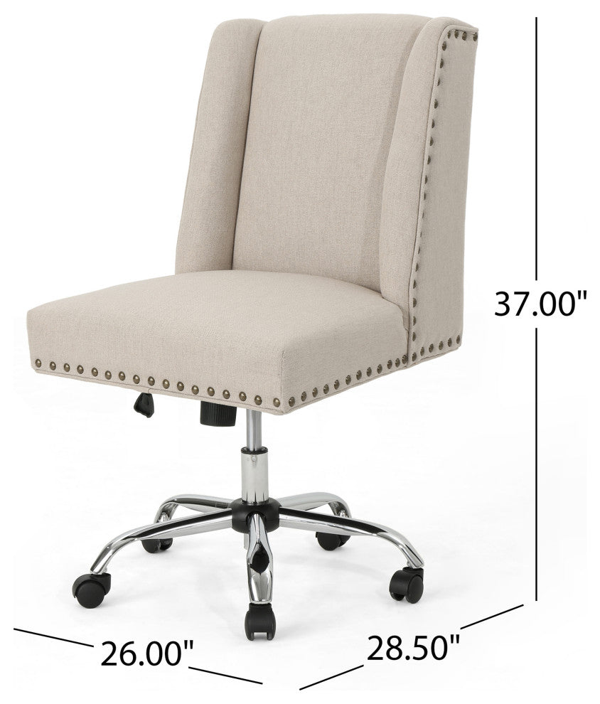 GDF Studio Quentin Contemporary Fabric Swivel Office Chair