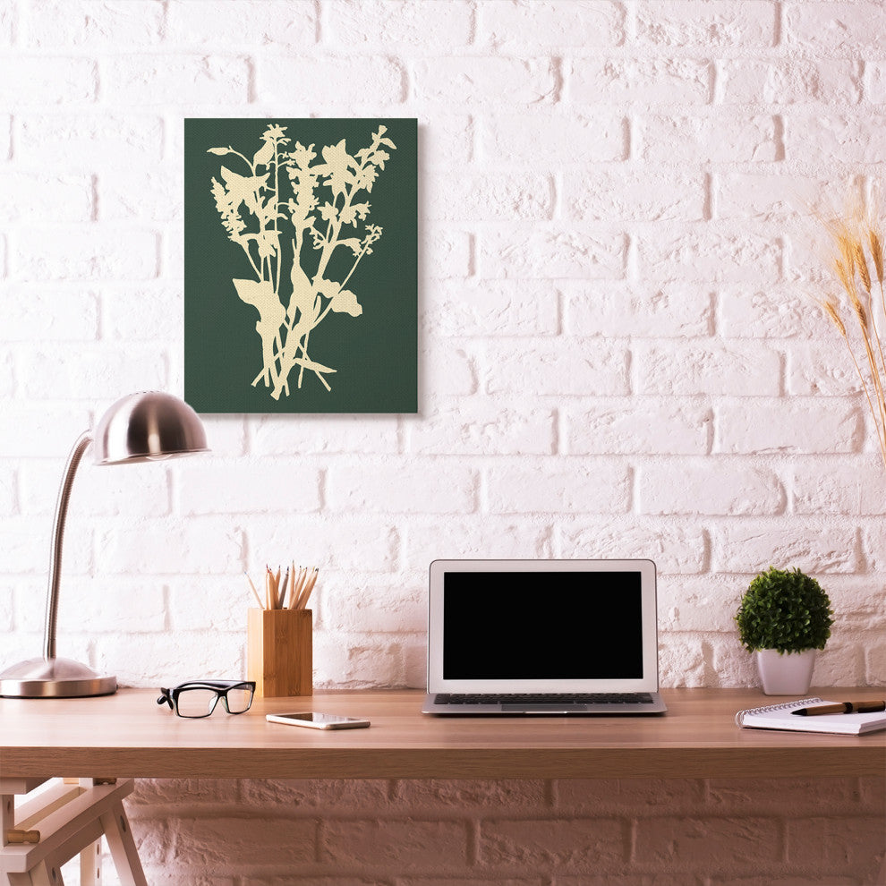 Silhouette Plant Green Yellow Design, 24"x30"
