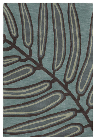Aschera Contemporary Area Rug, Blue and Dark Brown, 5'x7'6" Rectangle