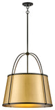 Hinkley Clarke 24.5" Medium Drum Chandelier, Lacquered Dark Brass + Black