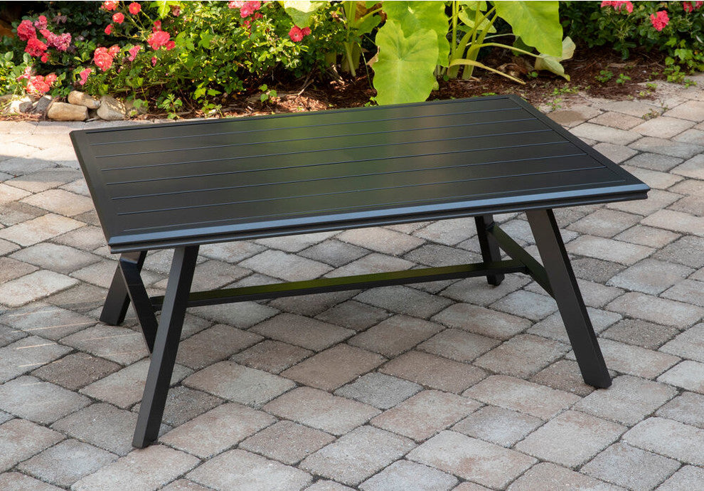 All-Weather Aluminum Slat-Top Coffee Table
