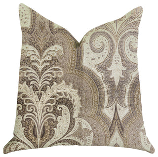 Tawny Isabella Damask Luxury Throw Pillow, 16"x16"