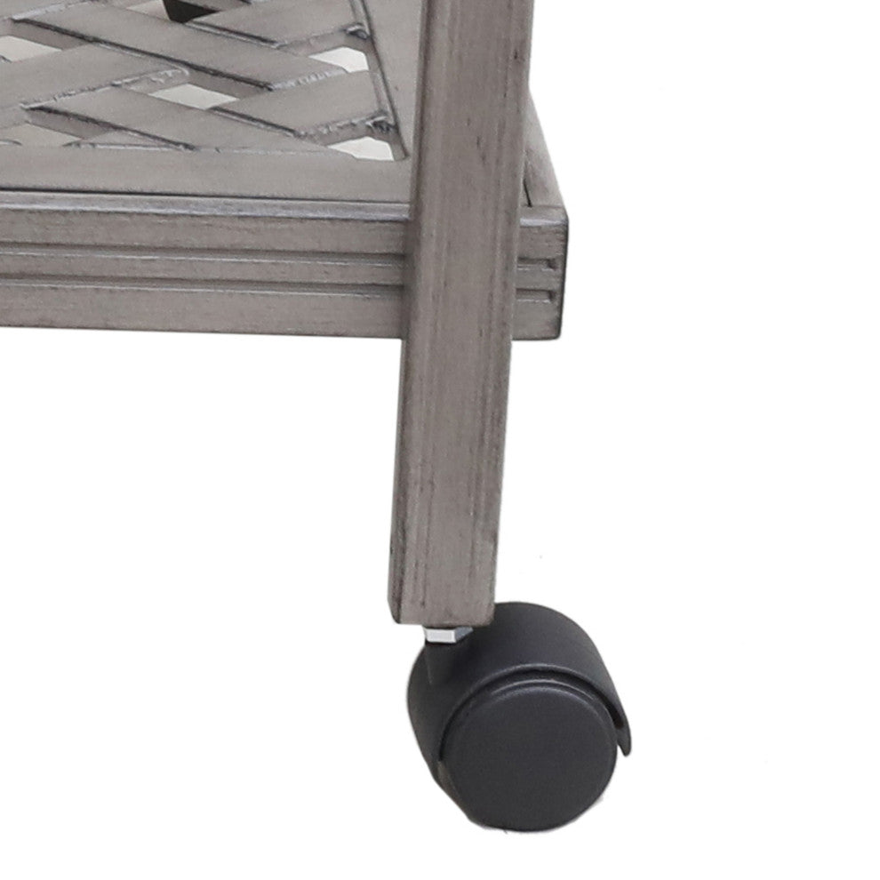 Carlsbad Cast Aluminum Tea Cart, Heritage Grey