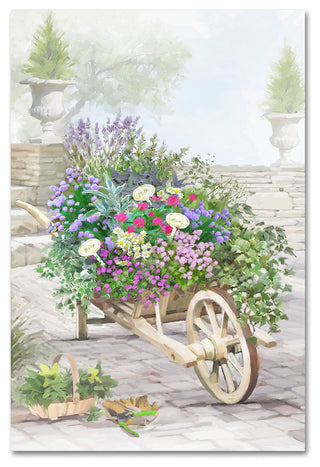 The Macneil Studio 'Wheelbarrow Herbs' Canvas Art, 32"x22"