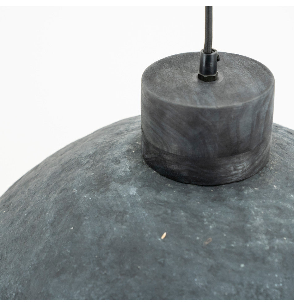 Paper Mache Pendant Lamp L, By-Boo Sana, Gray