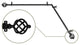 Twist Corner Window Curtain Rod, Black, 66"-120"