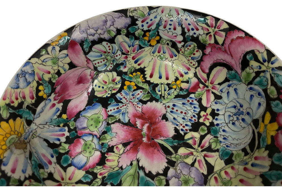 Consigned Antique Chinese Femille Rose Porcelain Bowl with Marks