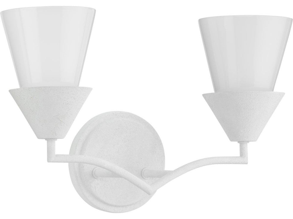 Pinellas Collection Two-Light Contemporary Vanity Light, White Plaster