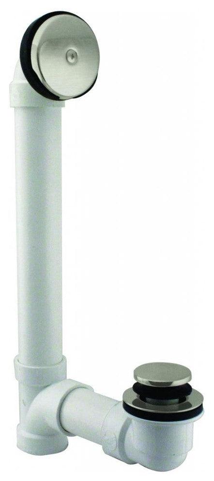 Tip Toe Sch. 40 PVC Bath Waste With One-Hole Elbow In Oil Rubbed Bronze, Satin Nickel