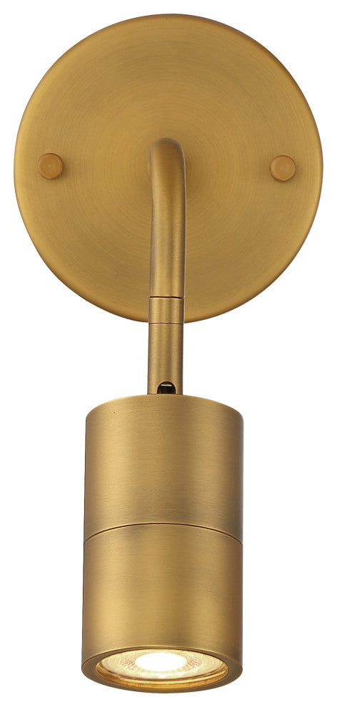 Cafe 1 Light LED Wall Or Ceiling Spotlight, Antique Brushed Brass