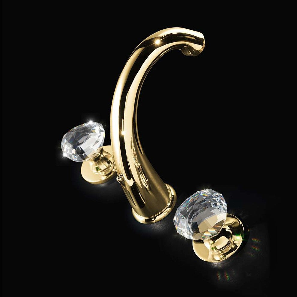 Rock Luxury Crystal Faucet, Polished Gold