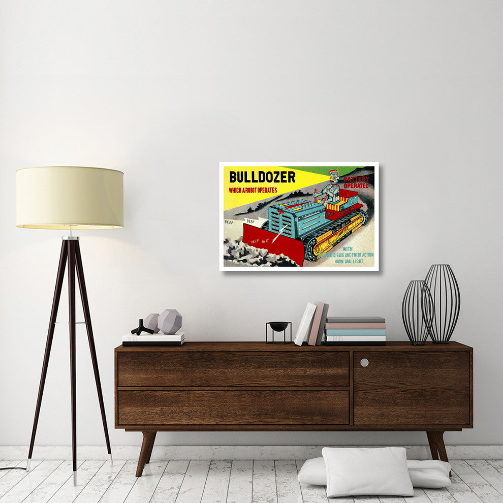 "Bulldozer Which a Robot Operates" Digital Paper Print by Retrotrans, 38"x26"