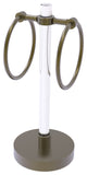 Clearview Vanity Guest Towel Ring with Groovy Accents, Antique Brass