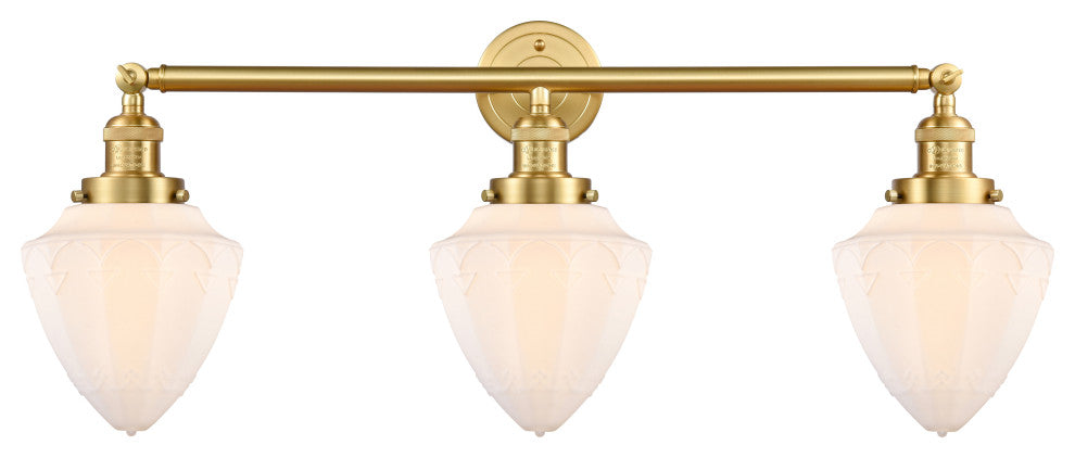 Innovations 205-SG-G661-7 3 Light Bath Vanity Light, Satin Gold