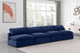 Comfy Upholstered Modular Sofa, Navy, 4-Piece: 4 Armless Chair, Velvet