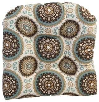 19" U-Shaped Dining Chair Cushions, Set of 2, Bindis Spray