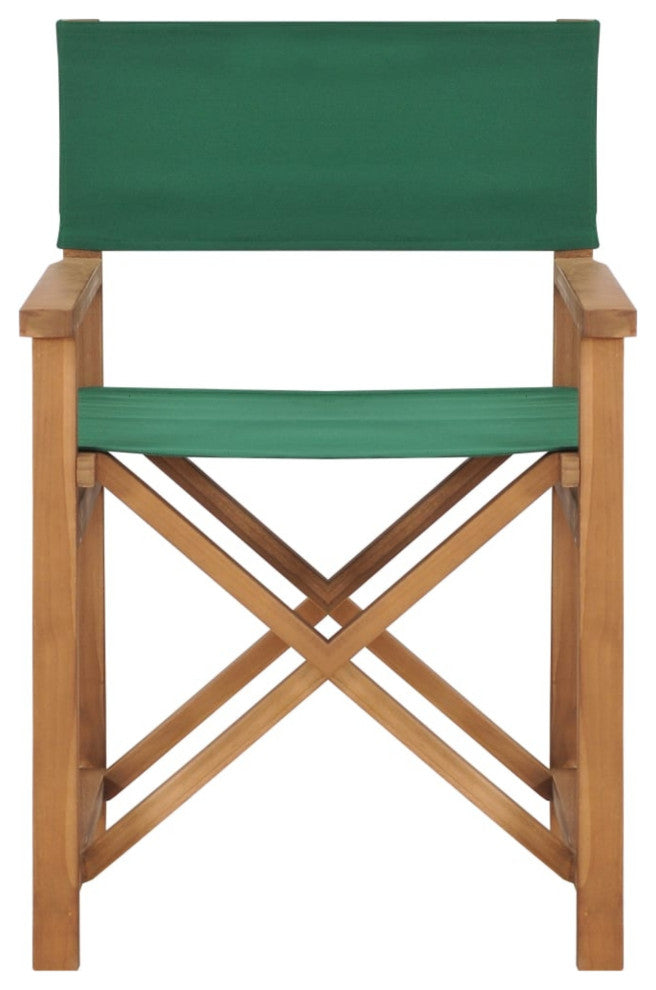 Vidaxl Director's Chair Solid Teak Wood Green