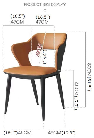 Modern Minimalist Red Backrest Desk Chair, Orange