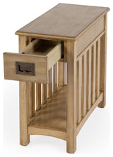 Larina Shaker One Drawer Side Table, Antique Beige