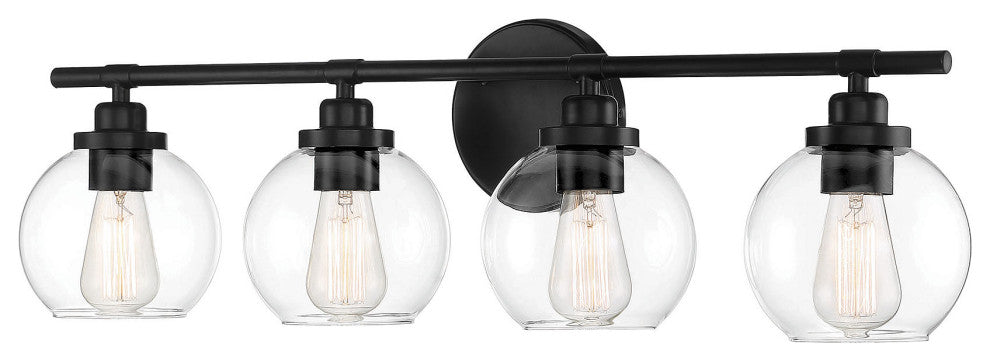 Carson Matte Black, 4-Light Bath