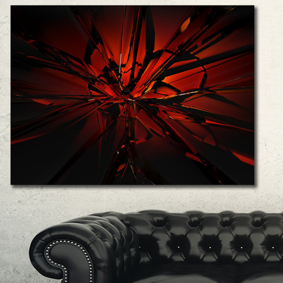 Beautiful Red 3D Crystal Design, Abstract Canvas Art Print, 40"x30"