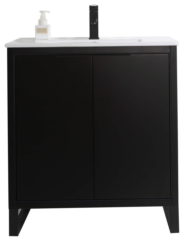 Fine Fixtures Opulence Collection Bathroom Vanity with White Ceramic Sink