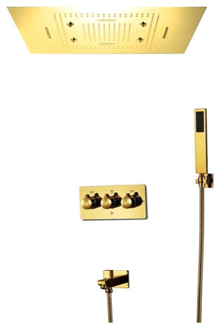 LED Mist Hot and Cold Shower System, Square Hand Shower, Touch Panel