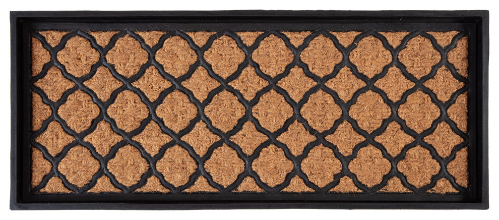 34.5"x14"x1.5" Rubber Boot Tray With Trellis Coir and Rubber Insert