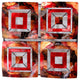 HomeRoots 16" X 2.75" X 16" Copper Red And Gold Metal 4 Panel Square Wall Decor