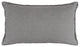 Organic Chic Washed Textured Lumbar Pillow With Frayed Edges, Shade Gray