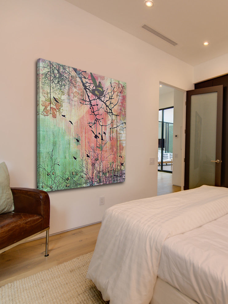 "Magpie and Persim" Print on Canvas by Tracy Silva Barbosa