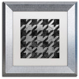 Color Bakery 'Houndstooth VI' Art, Silver Frame, White Matte, 11"x11"