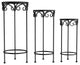 Pure Garden Set of 3 Nesting Metal Round Plant Stands, Black