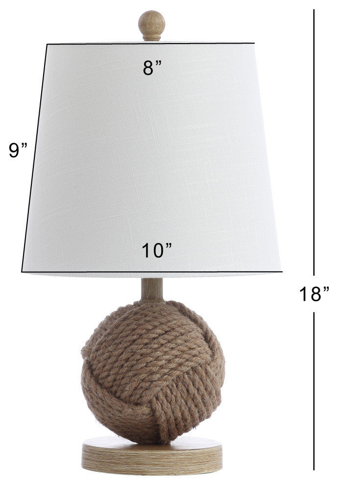 Monkey Fist 18" Rope Ball LED Table Lamp, Natural