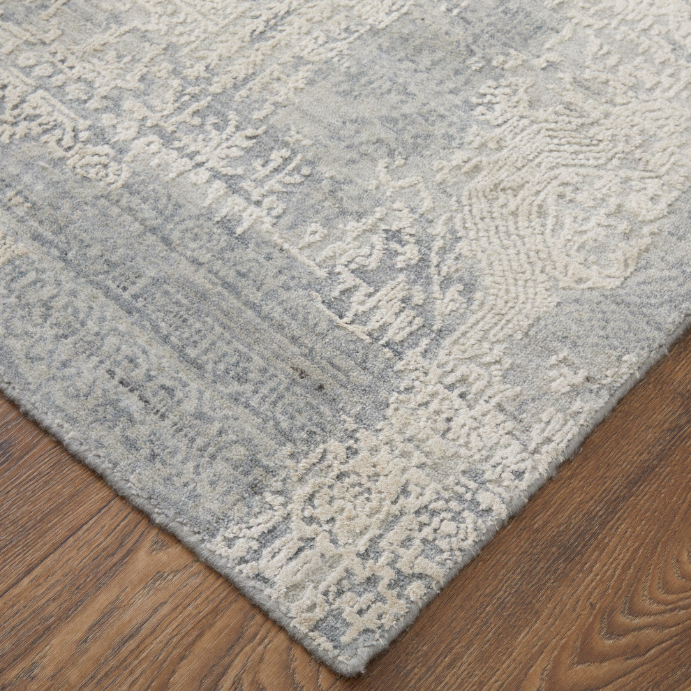 Kinton Modern Abstract, Silver/Gray, 5'x8' Area Rug