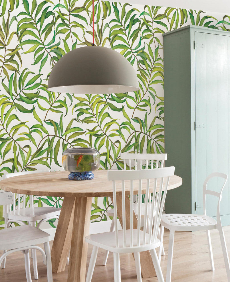 Tropical Leaves Large Peel and Stick Vinyl Wallpaper, 4 Pk - 24"w X 60"h
