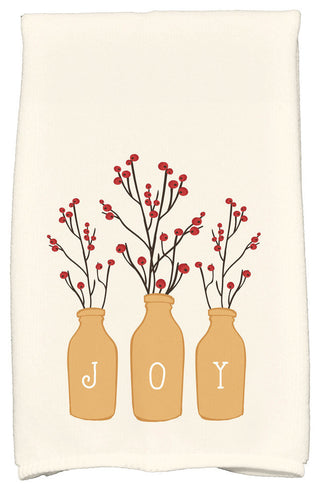 Joy Decorative Holiday Floral Print Hand Towel, Gold